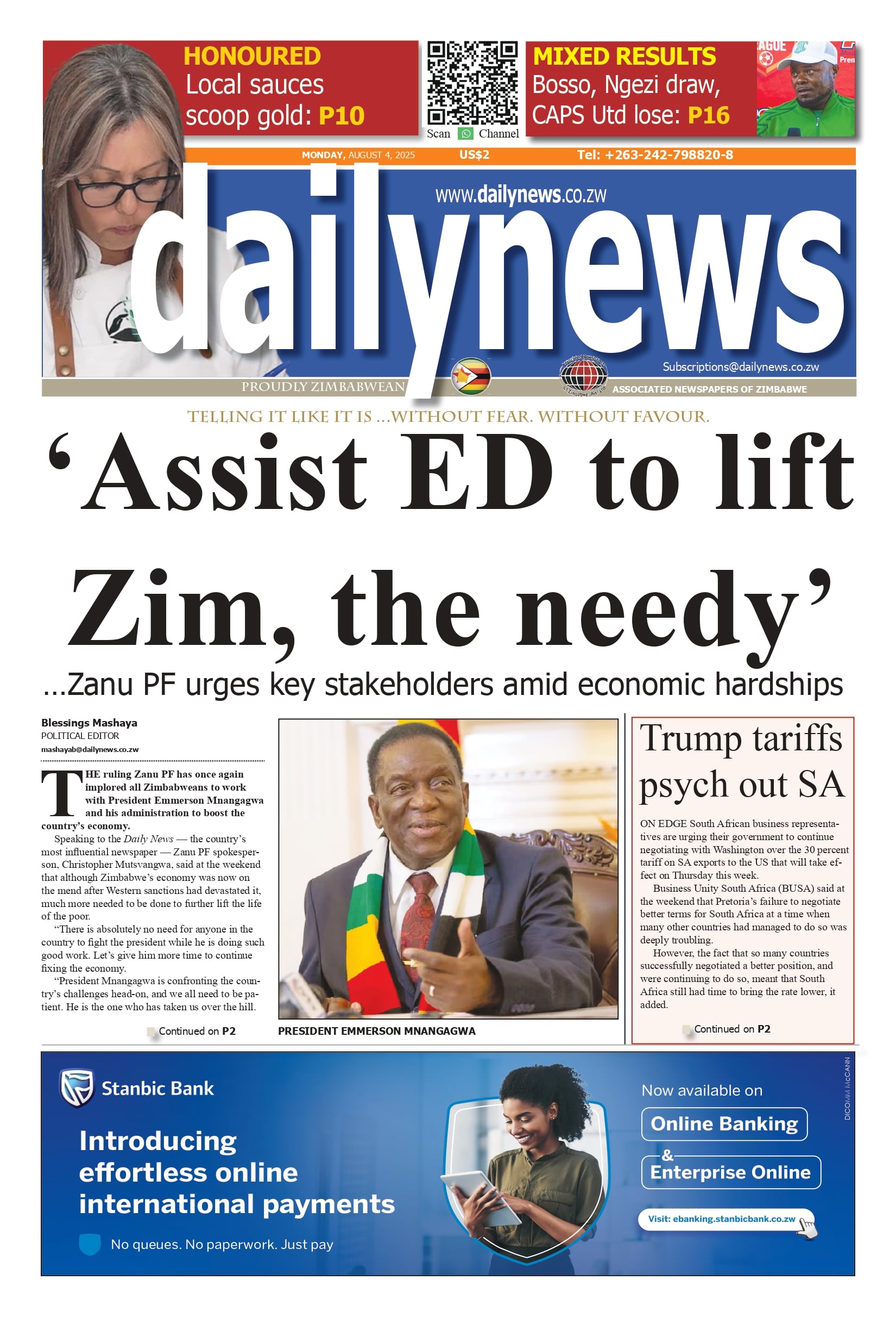 Monday 4 August 2025